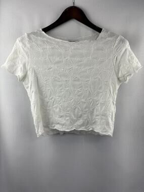 Women’s TopShop Size 8-10 White Ruched Crop Top